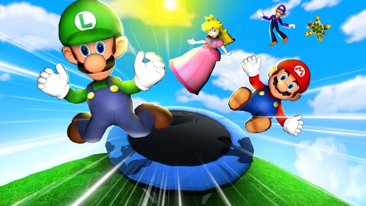 GMOD Trampoline Fails • Mario Team Impressive Ragdolls (Jumps, Ramps)