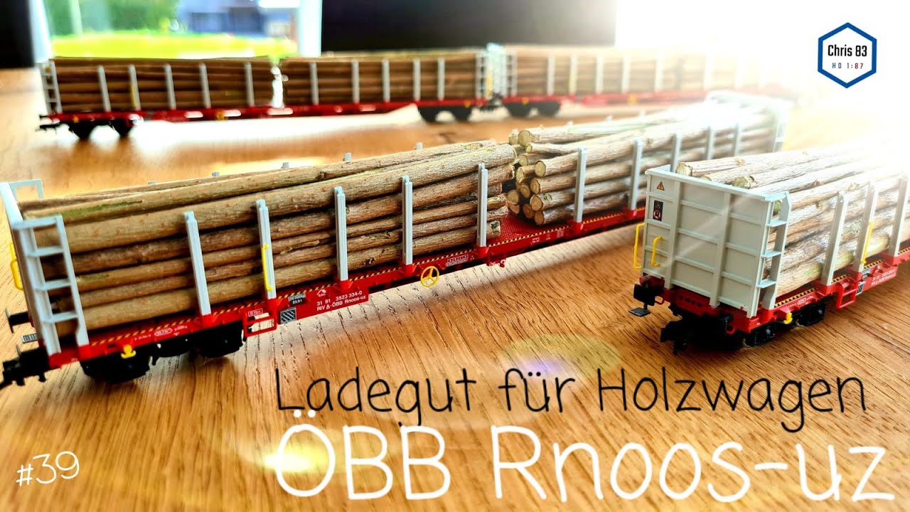 Modelleisenbahn H0 39 Review #Roco Holzwagen Rnoos-uz ÖBB 76141 76142