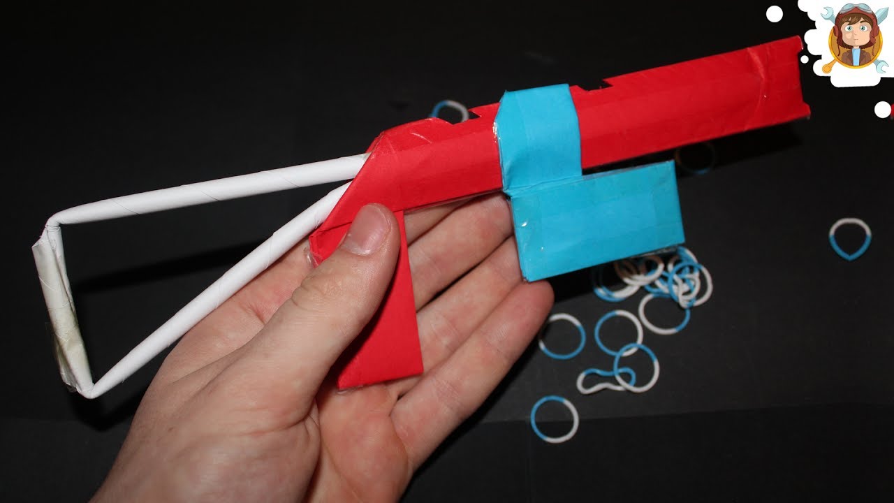 Paper Gun that Shoots 9 Rubber Bands - (Paper Shotgun)