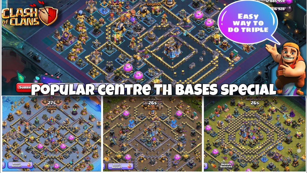 Popular Centre TH Bases Special Video 🔥 TH18 Fireball Meteor Golem strategy 🔴 Legend League live 🔥