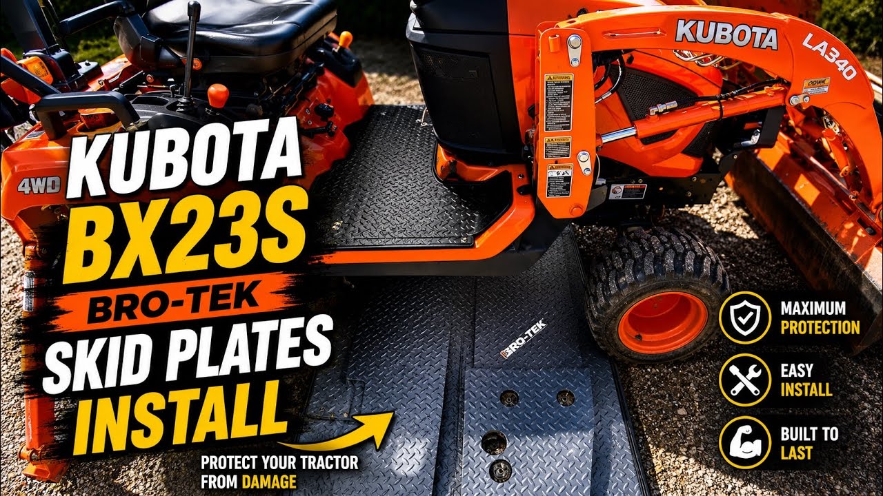 KUBOTA BX23S BRO TEK Skid Plate Install BX Backhoe mod