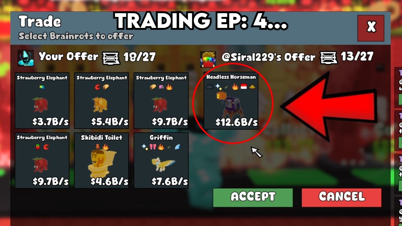 I Traded for my FIRST EVER Headless Horseman! - Steal a Brainrot Trading!🔥