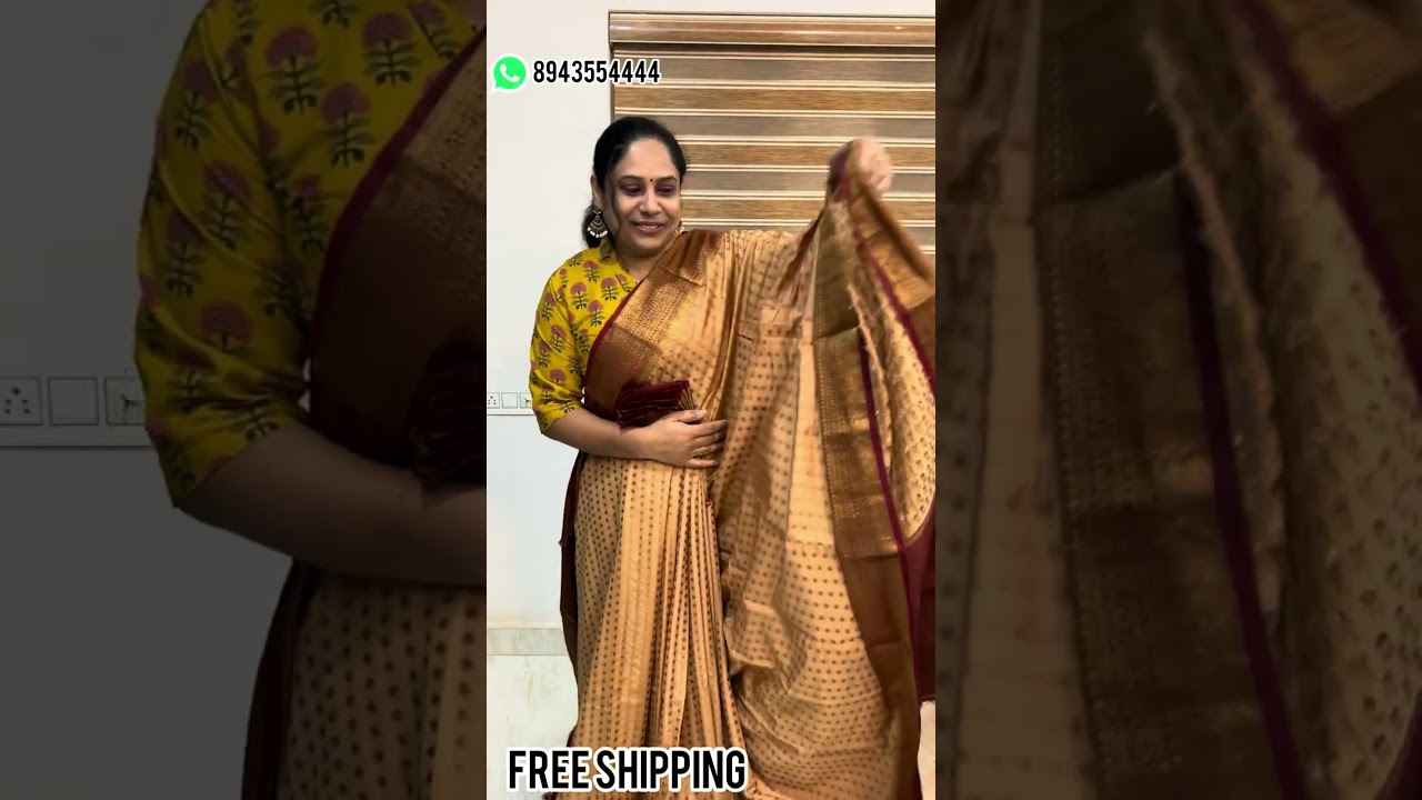 Super Trending Burnt orange🔥🔥| Coffee Georget Banarasi saree🥳| Free Shipping 