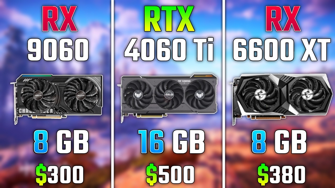 AMD RX 9060 vs RTX 4060 Ti vs RX 6600 XT | Test in 7 Games