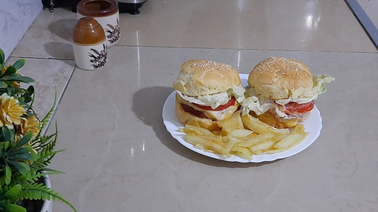 خبز الهمبرجر بدون غلوتين خفيف وبنين 👌😋