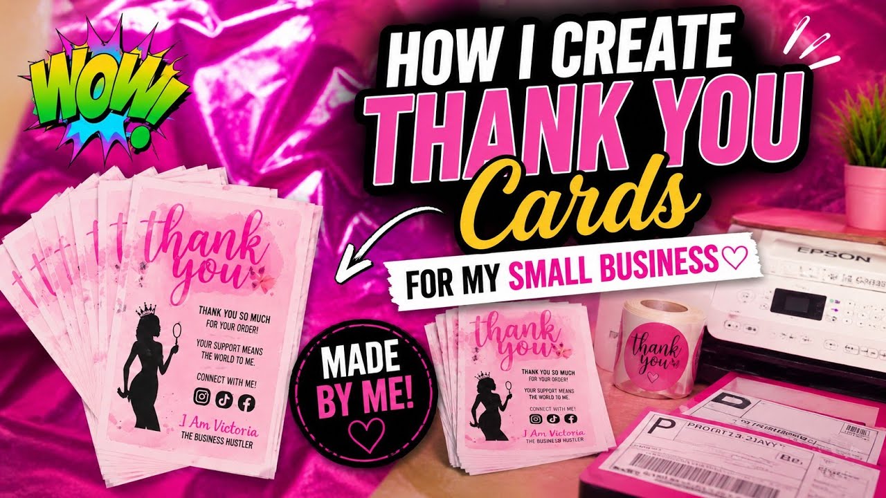 How I Create Thank You Cards For My Small Business 💕