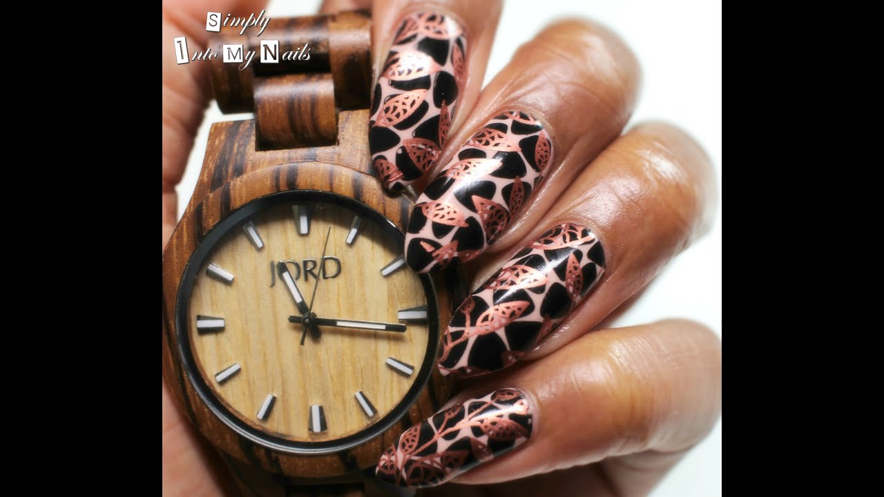Double Stamped Gel Polish Manicure for my JORD Fieldcrest Watch