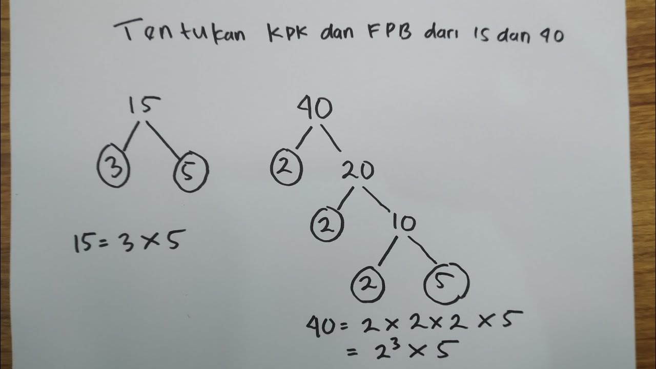 Cara Menentukan KPK dan FPB dari 15 dan 40 | Fikri NS