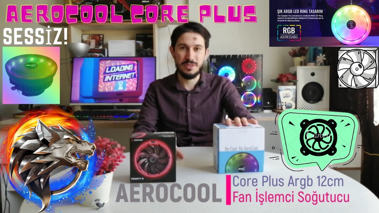 Aerocool Core Plus 12cm ARGB Adreslenebilir RGB Fanlı Intel / AMD Uyumlu İşlemci Soğutucu