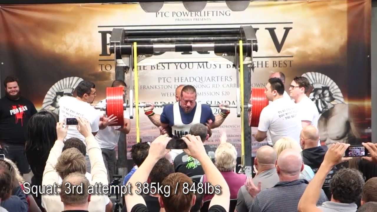 Dan Green setting powerlifting total world record @ 2013 Pro Raw V Australia