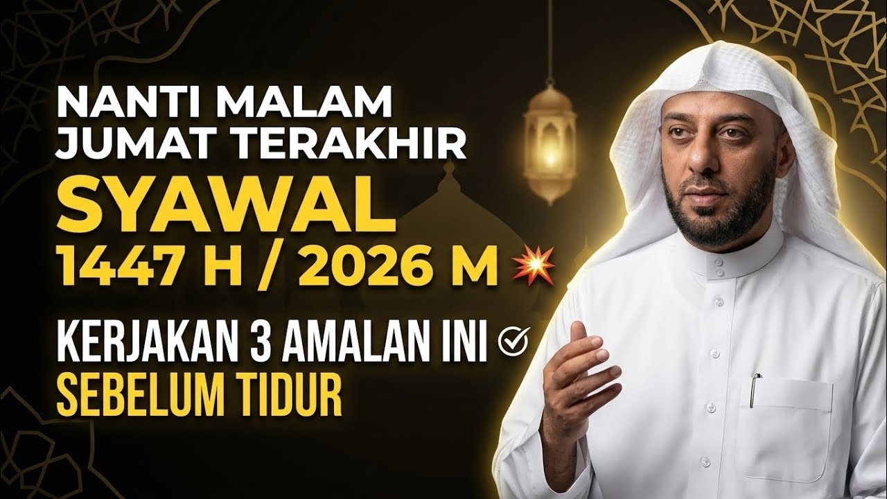 NANTI MALAM JUMAT TERAKHIR SYAWAL 1447 H / 2026 M 💥 Kerjakan 3 Amalan Ini Sebelum Tidur