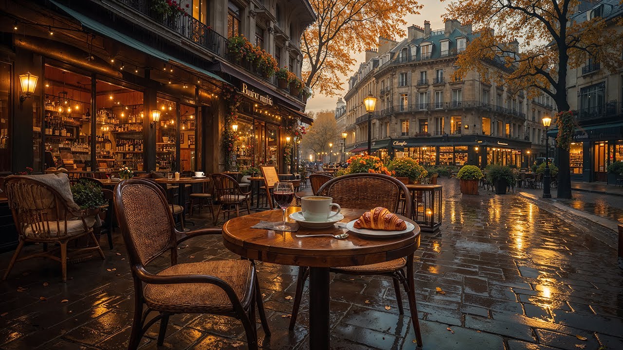 Autumn Jazz Ambience in Paris Streets | Relaxing Caf&eacute; Jazz Music for Study, Work & Calm Evenings