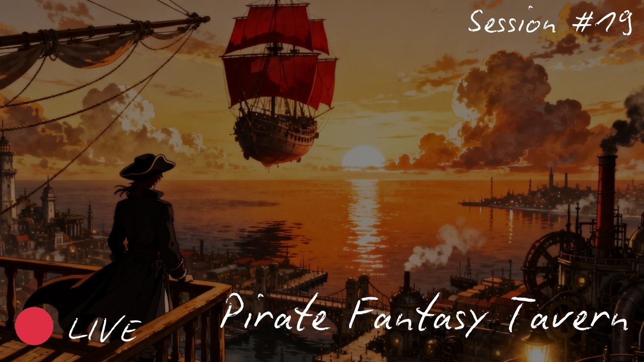 🔴 LIVE Warm Pirate-Themed Medieval Tavern 🍻 Fantasy D&D Music Experience | Session 19