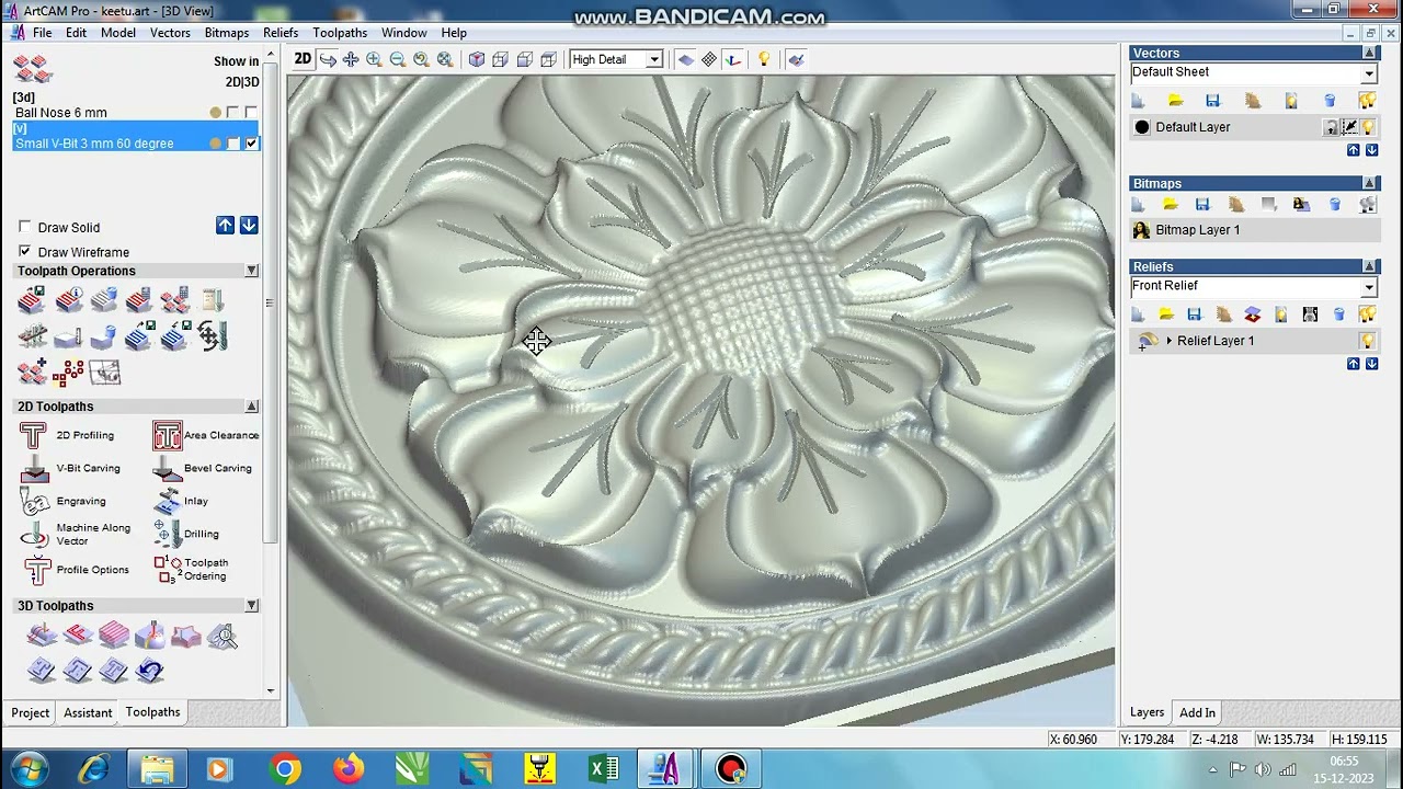 How to do 3D Feature Machining- Centreline Engraved Feature Toolpath in Artcam 9.1 in 3D relief