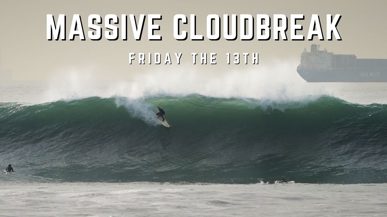 HUGE Waves Hit Cloudbreak - Seal Beach Novelty Wave - Friday The 13th