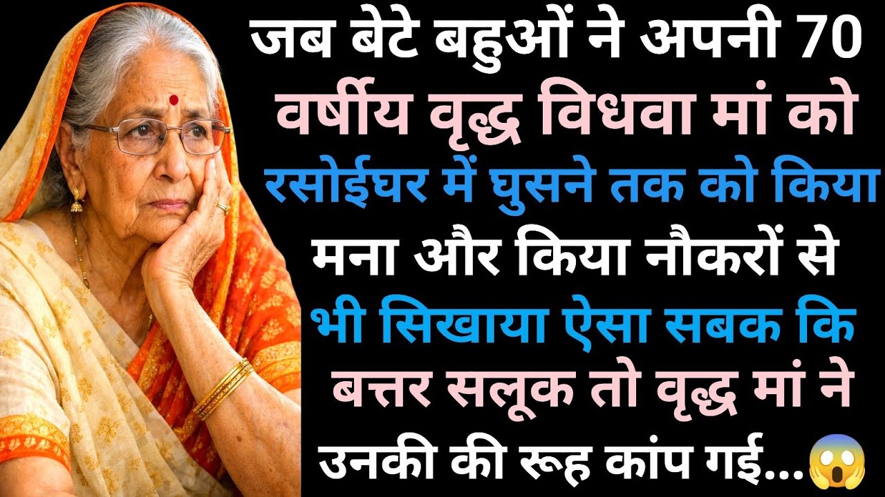 जब बेटे बहुओं ने अपनी 70 वर्षीय वृद्ध विधवा मां को रसोईघर में घुसने तक किया मना और किया नौकरों से 😱