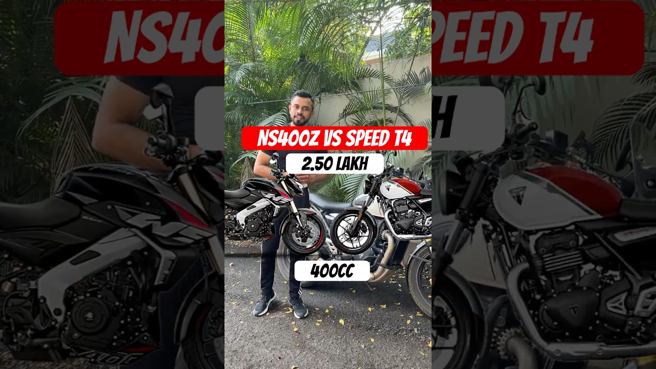 Pulsar NS400Z vs Triumph Speed T4🔥#ns400z #speedt4 #speed400 #pulsarns400z #bajaj #triumph #rider