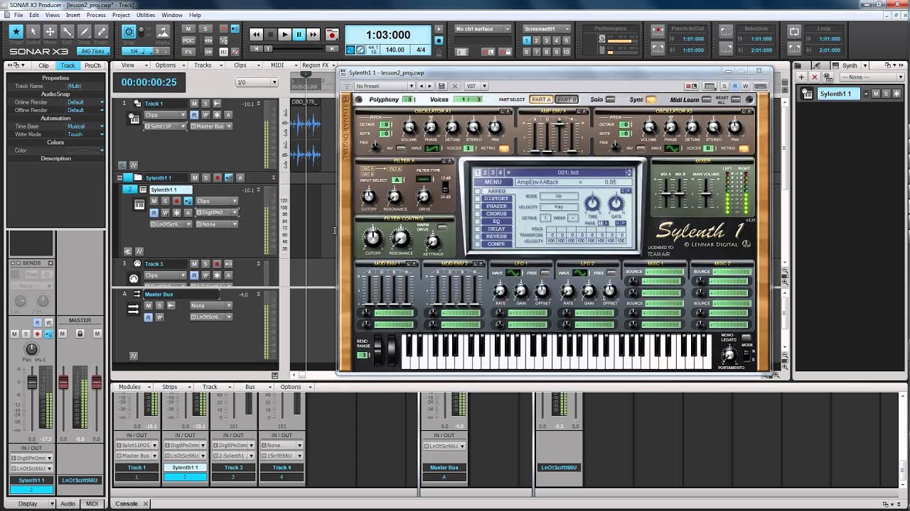 Cakewalk Sonar X3. Les. 5. Input Output. Track controls