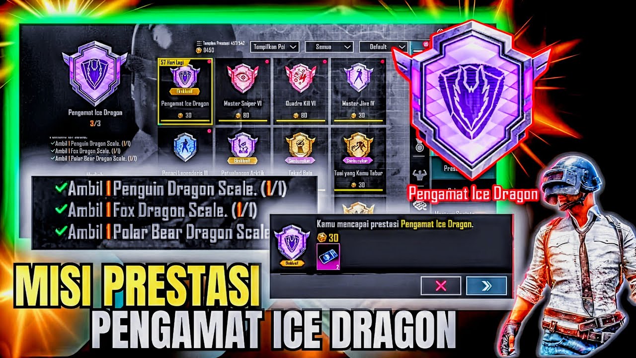 CARA MUDAH MENYELESAIKAN MISI PRESTASI PENGAMAT ICE DRAGON🔥🔥🔥- PUBG MOBILE