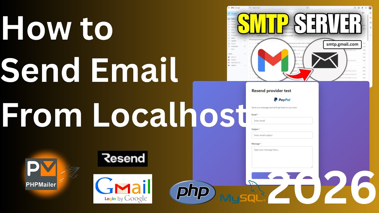 How to Send Email from Localhost with PHP Using PHPmailer Gmail SMTP and Resend (2026)
