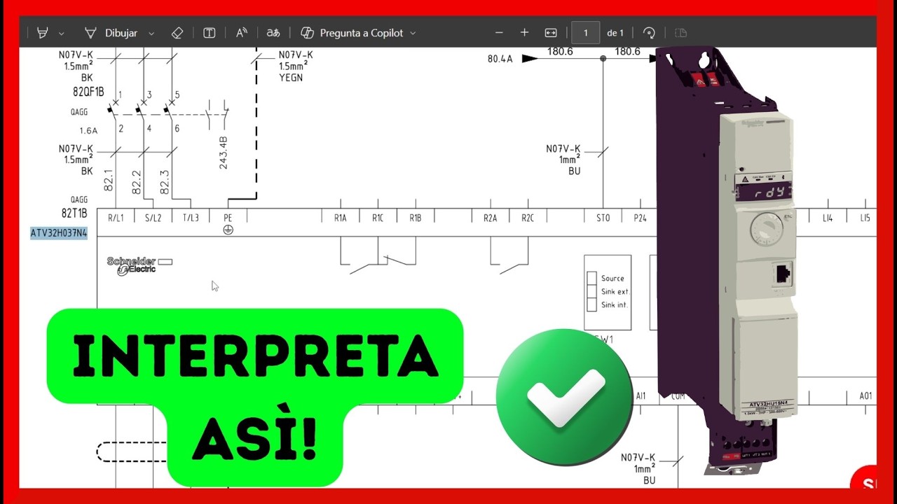 ⚡ Lectura de Diagramas Eléctricos Industriales: Desglosando el Altivar 32, Control y Comunicación