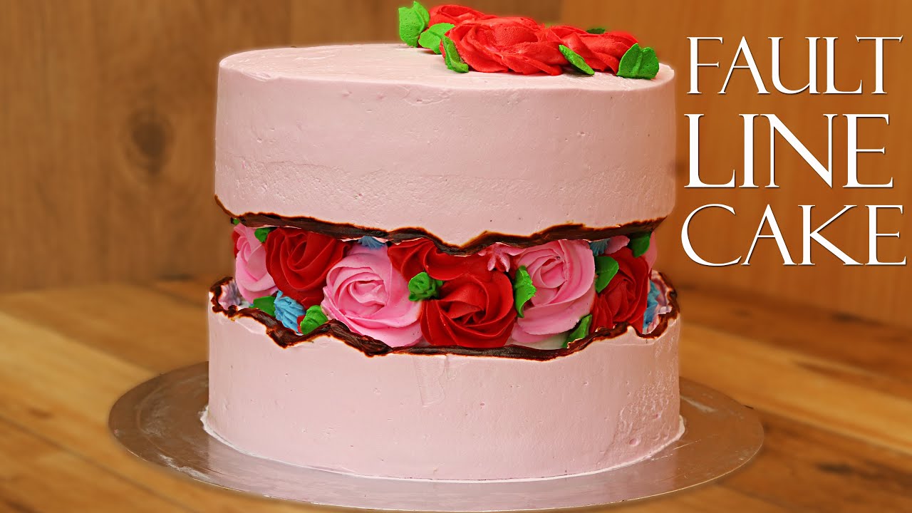 Fault Line Cake|Rosette Fault Line Cake|How To Make Fault Line Cake