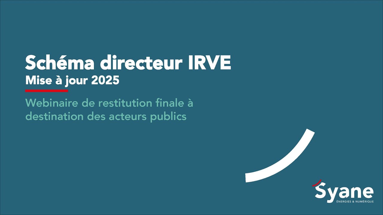 Webinaire de restitution publique du SDIRVE - Syane 13 janvier 2026