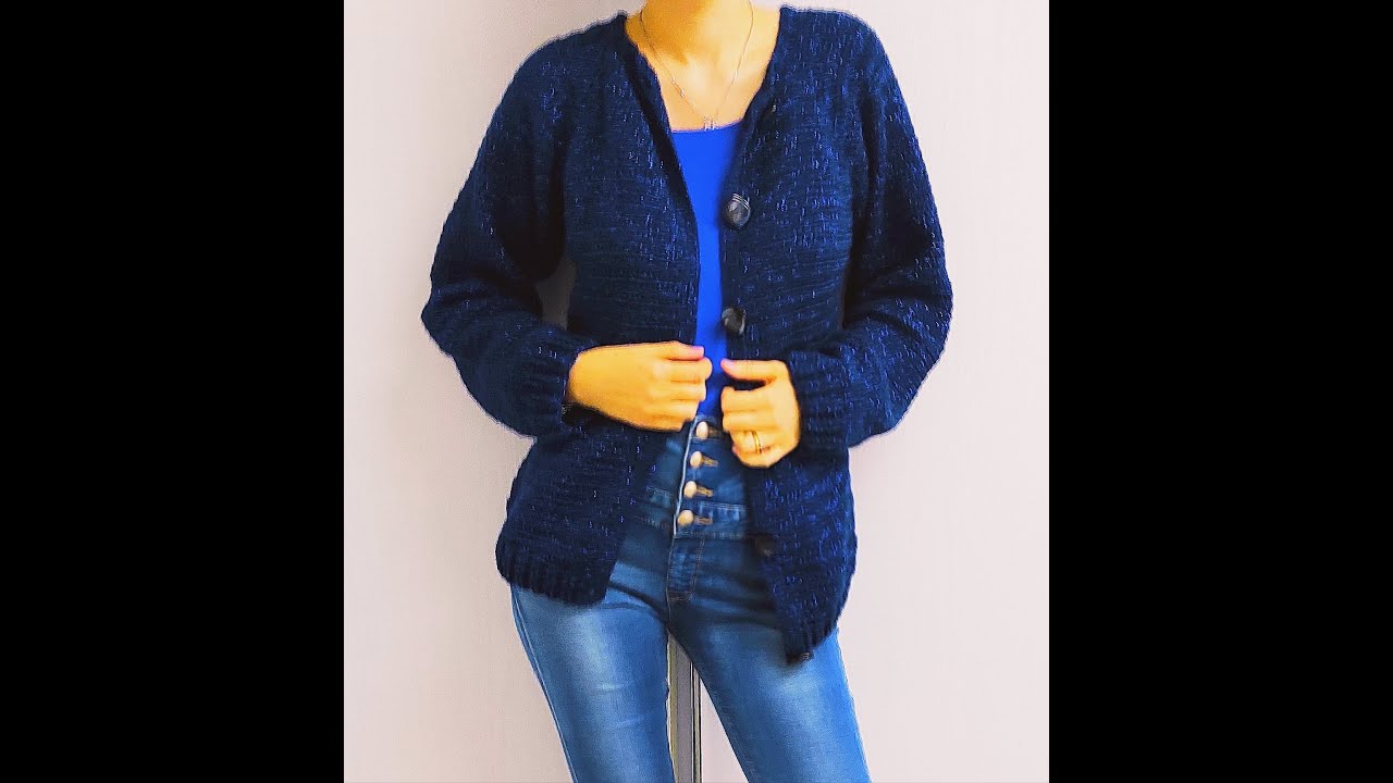 Tutorial Cardigan Top down (senza cuciture) taglia L (50/52) #uncinetto #hademade #cardigantopdown