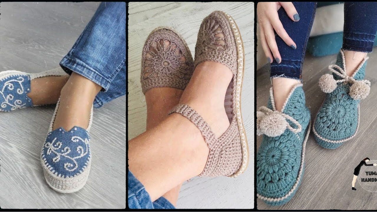 Beautiful Home Made Crochet Shoes Slippers Designs // 100 Trendy Crochet Shoes Ideas // Olad Beauty