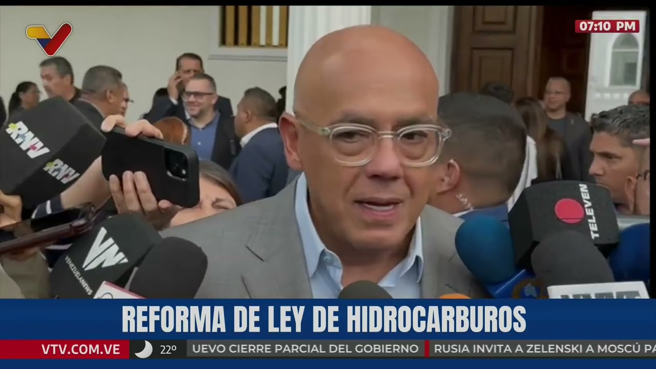 Jorge Rodríguez este 29 de julio de 2026 tras la aprobación de Ley de Hidrocarburos