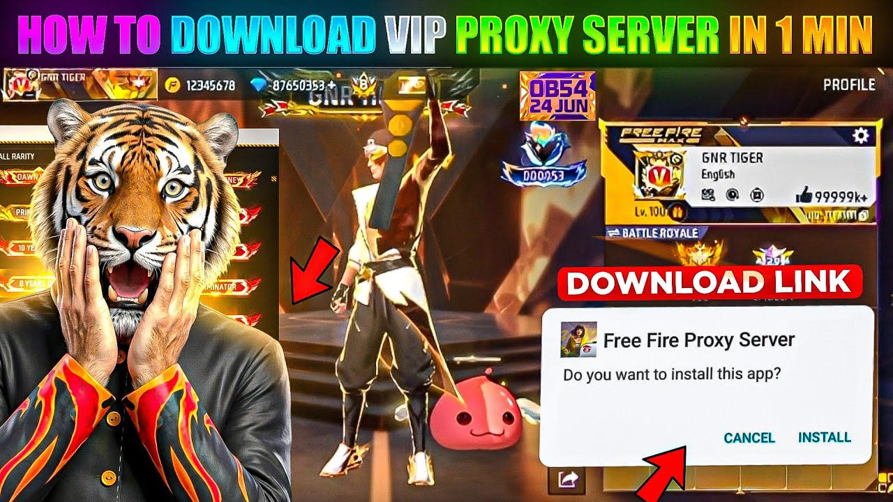 NEW VIP PROXY SERVER DOWNLOAD 😱🔥 | 1 MINUTE MEIN INSTALL! 😍 @Gnr-tiger 