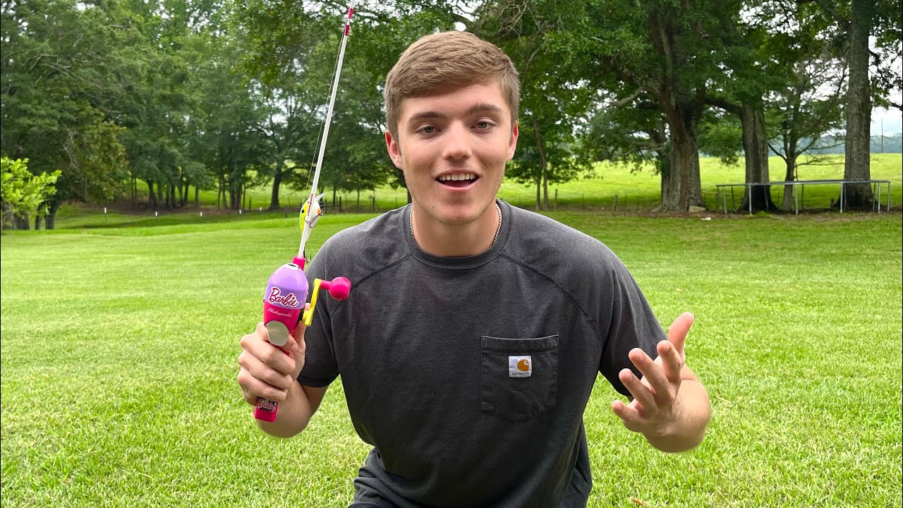 Fishing Under A Dam With A BARBIE ROD (Unexpected Catch)