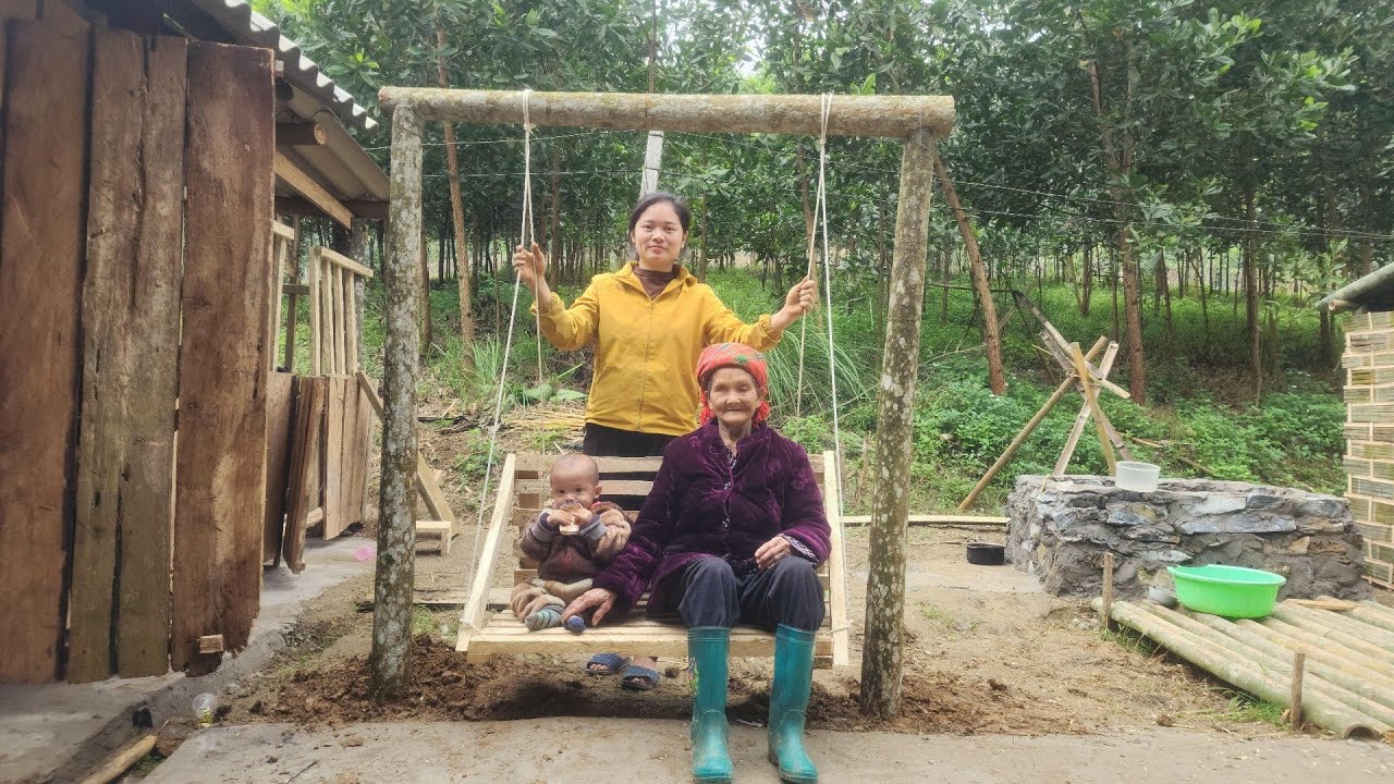 Tieu Nga's Dream: Completing the Entire Wooden House - Building a Swing with Her Blind Grandmother