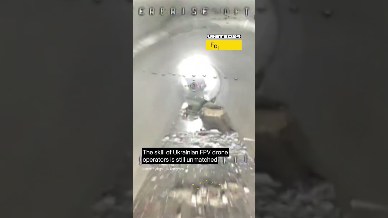 Ukrainian FPV Drone Operator Skillfully Controls the UAV Through Pipes #warinukraine