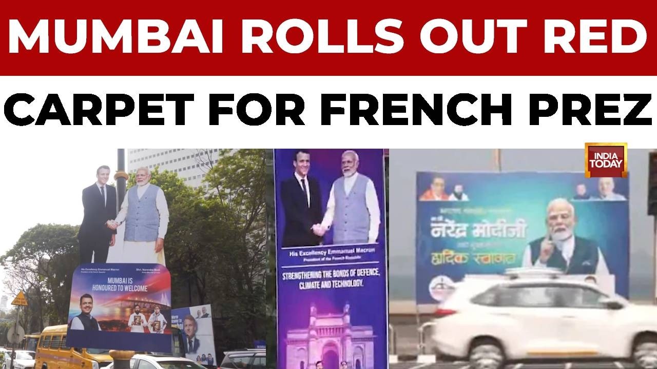 Mumbai Welcomes French President Emmanuel Macron as He Begins His India Visit | #emanuelmacron