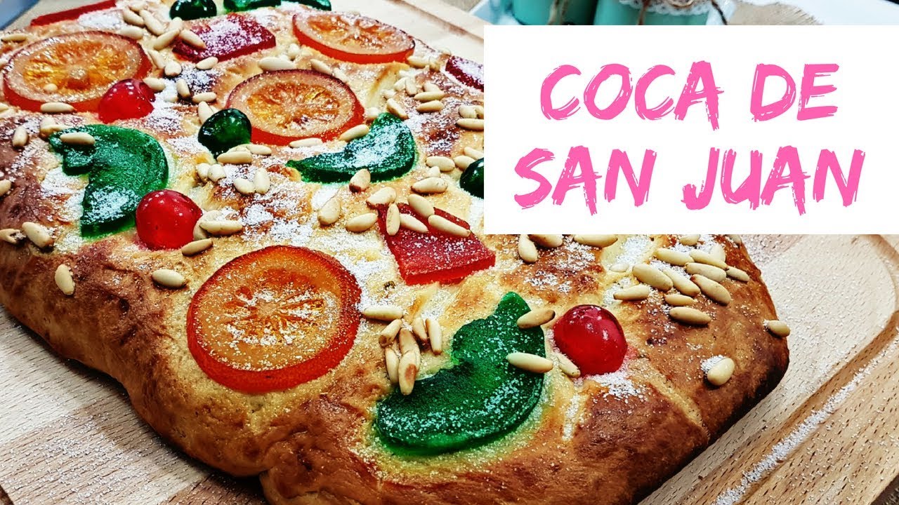 COCA DE SAN JUAN CON FRUTA CONFITADA Y PIÑONES