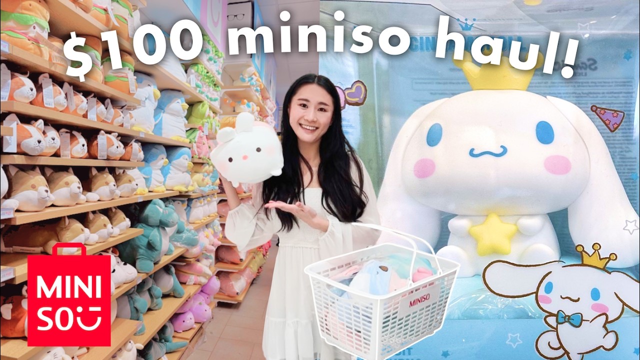 MINISO shop with me + $100 haul! 🛍️ Sanrio, plushies, and more~