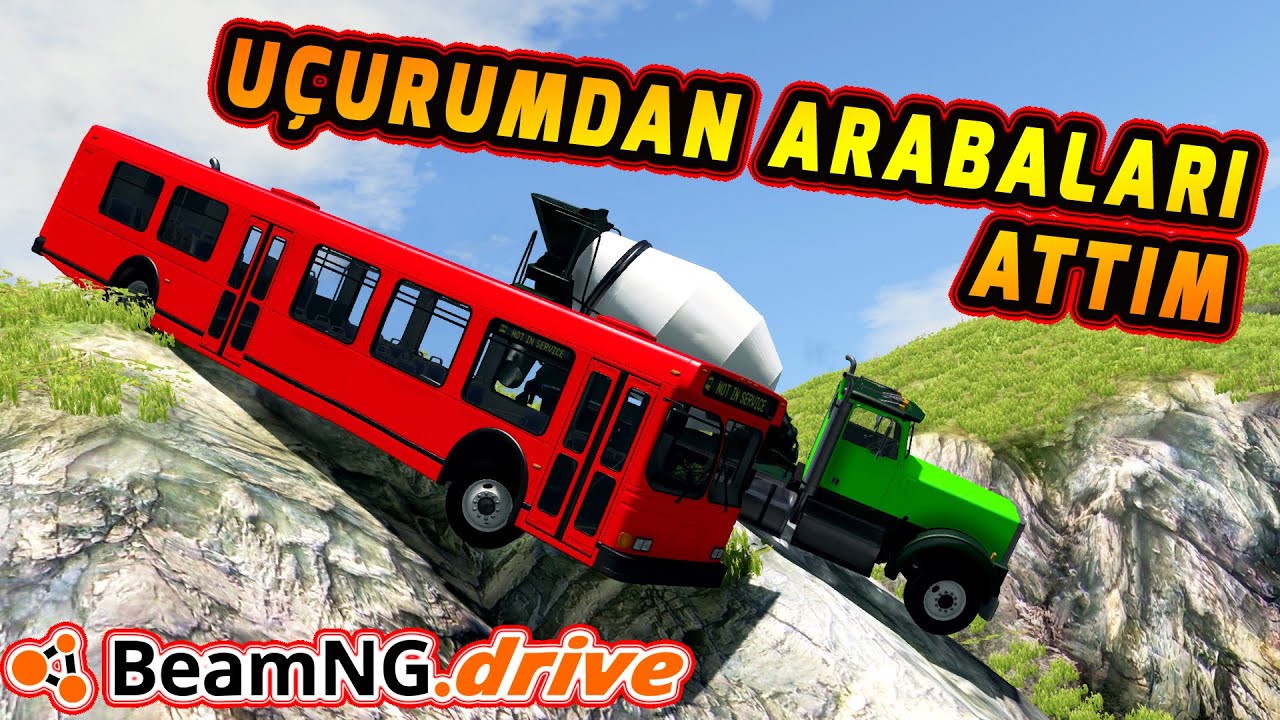 UÇURUMDAN ARABALARI ATTIM 😱 // HASAR TESTİ // BeamNG.drive