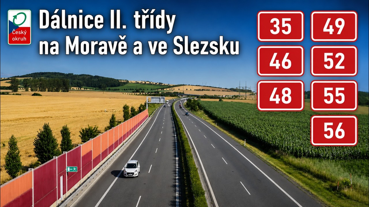 Česká dálniční síť - dálnice II. třídy na Moravě a ve Slezsku