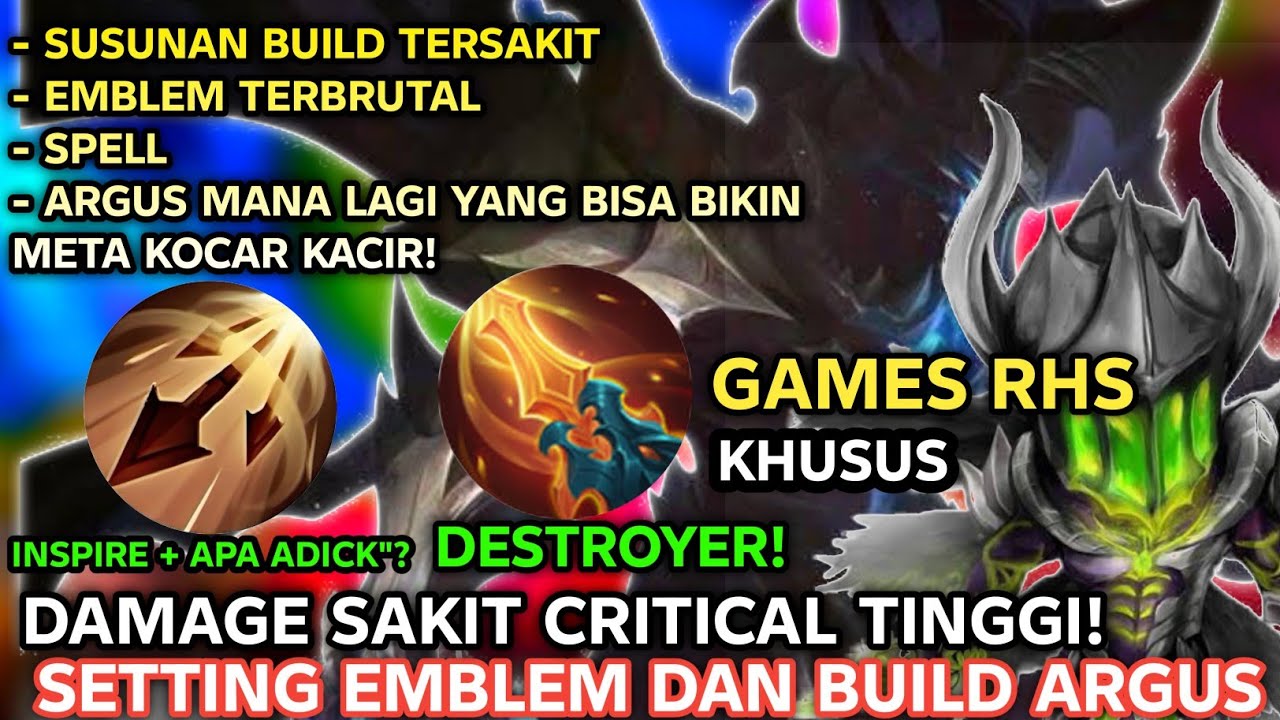 KHUSUS! SETTING EMBLEM DAN BUILD ARGUS TERSAKIT 2025 EMBLEM ARGUS PALING SAKIT