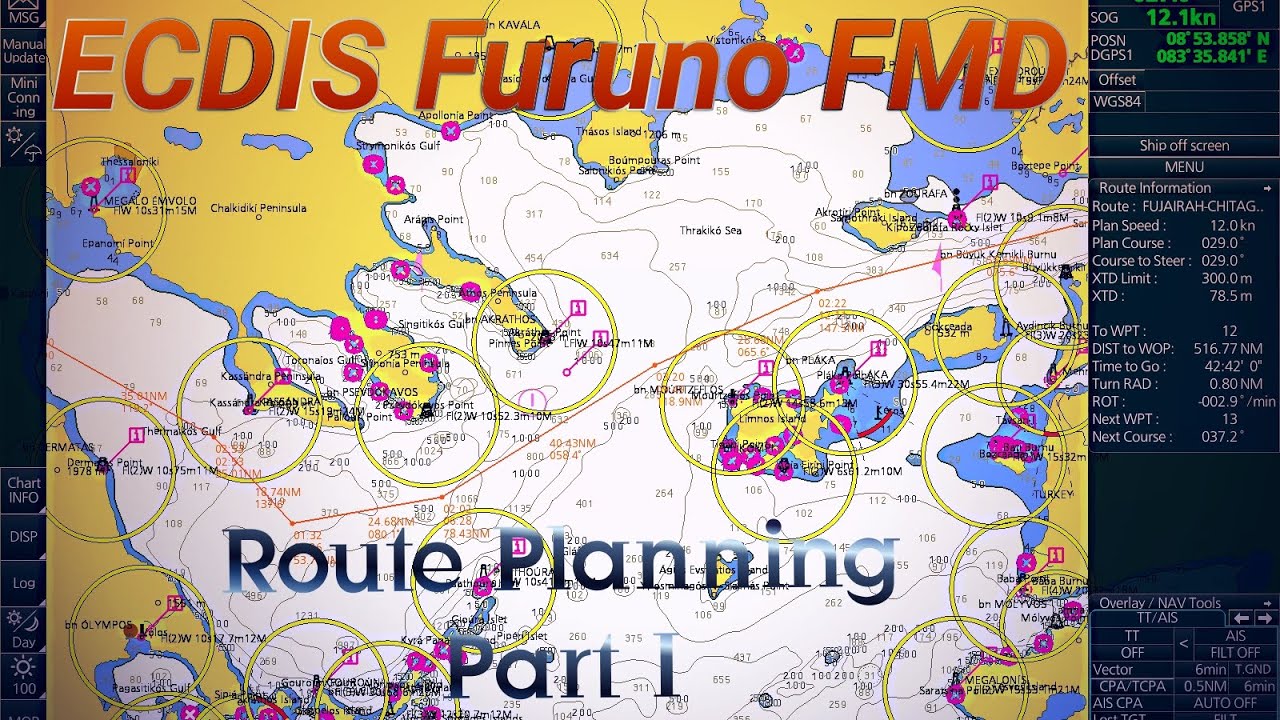 ECDIS FURUNO FMD. Планирование перехода на экдисе Часть 1. Route Planning