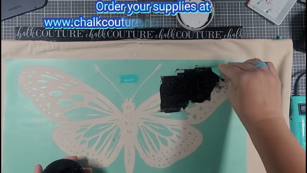 DIY Crafting - Chalk Couture - Etched Butterfly pillow case!