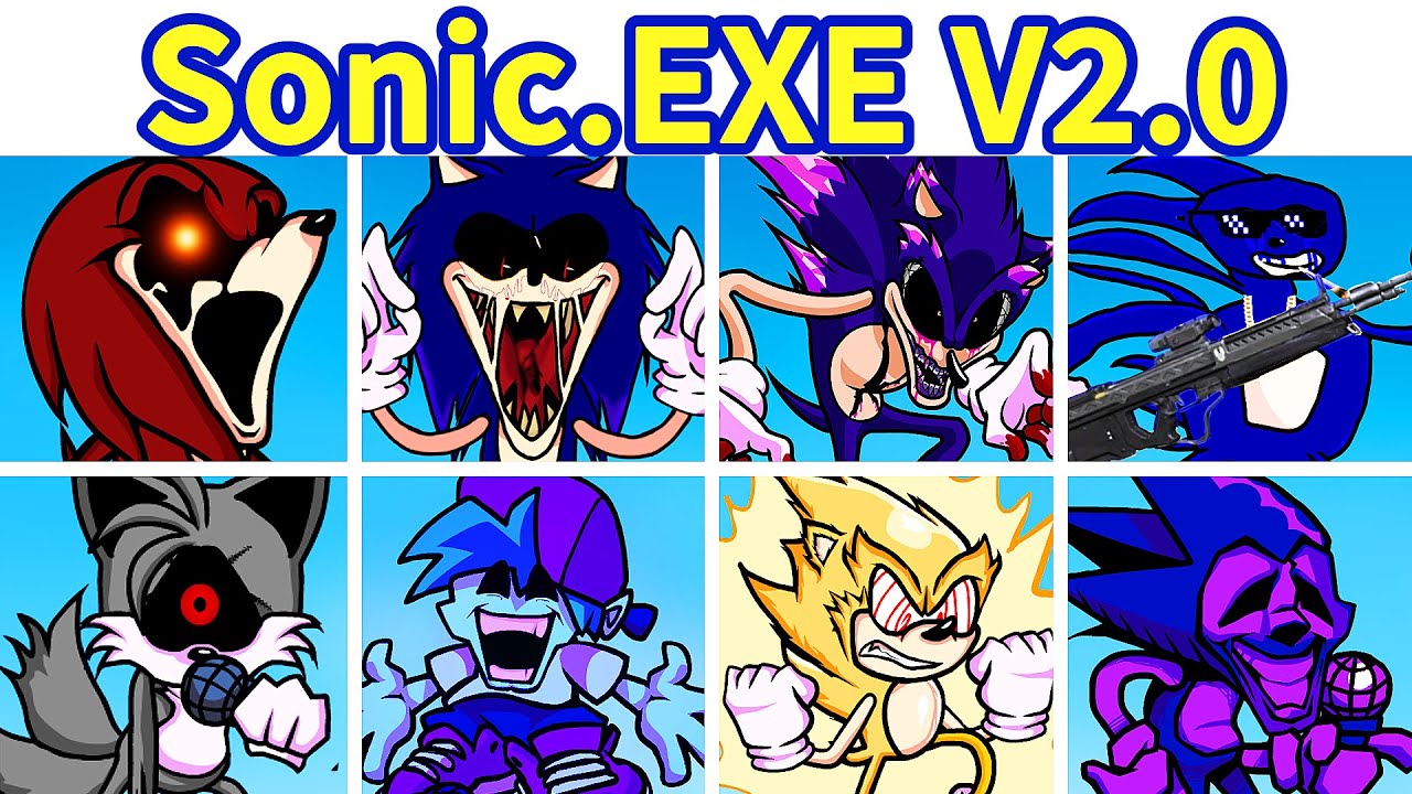 Friday Night Funkin': VS Sonic.EXE 2.0 Update FULL WEEK + All Secrets + Cutscenes [FNF Mod/HARD]