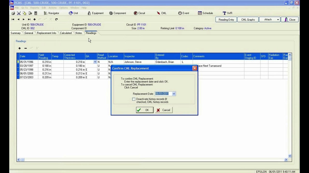 TML Replacement in PCMS