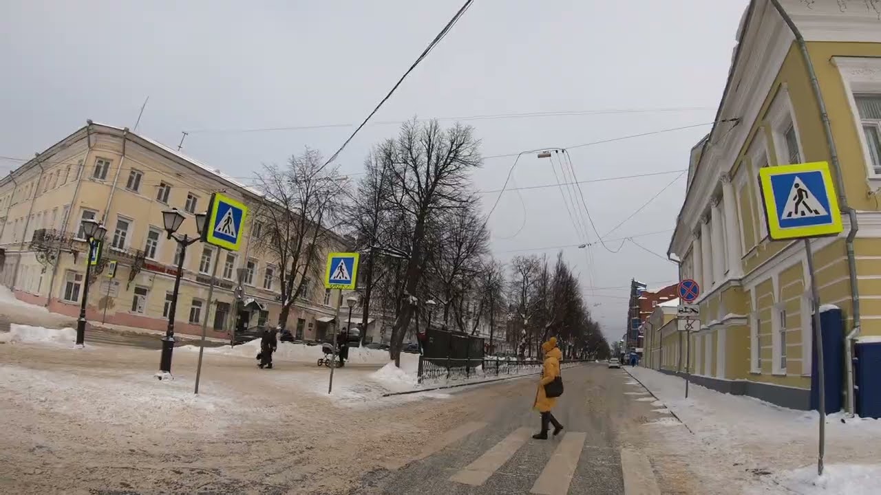 Поездка по Костроме на автомобиле - Зима - день