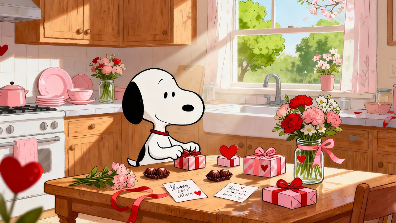 Snoopy's Valentine's Day Space 💝 Cozy Lofi Beats for Focus & Relax  🌷  Happy Valentine’s Day 2026