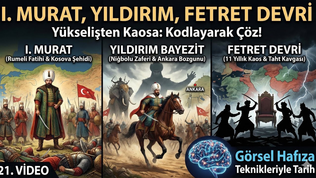21 👉 I. Murat, Yıldırım ve Fetret Devri: Yükselişten Kaosa Giden Yolu KODLA! #kpsstarih #kpss2026 
