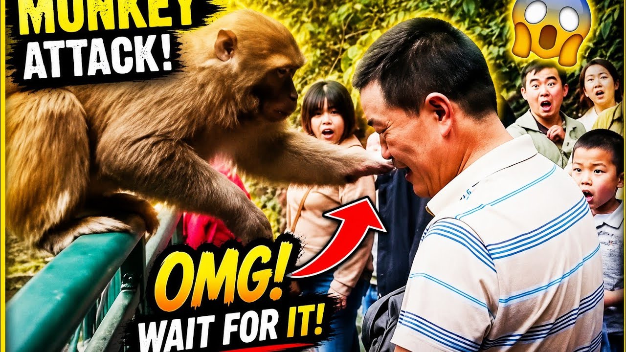 MONKEYS Attack People in Funny Moments!monkey attack people funny#funnyvideos 