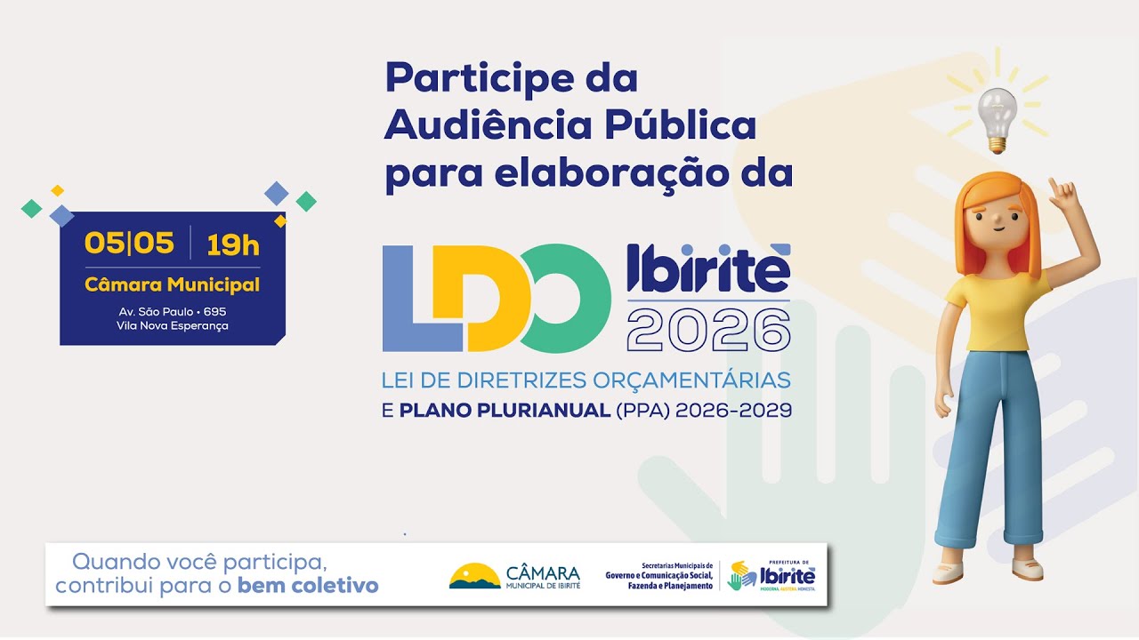 Audiência Pública de elaboração da LDO 2026 e do PPA 2026–2029