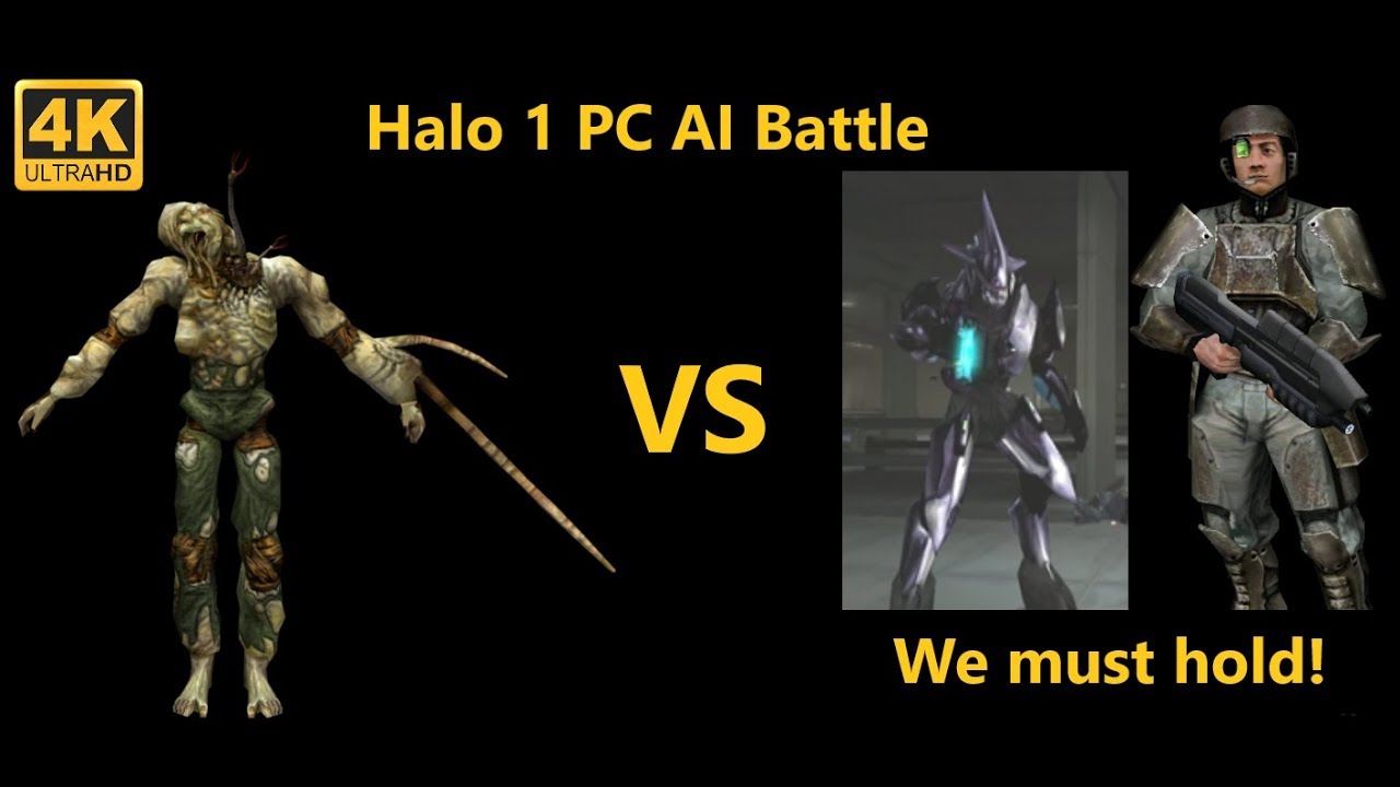 [4K] Halo 1 PC AI Battle UNSC & Covenant Hold out against the Flood